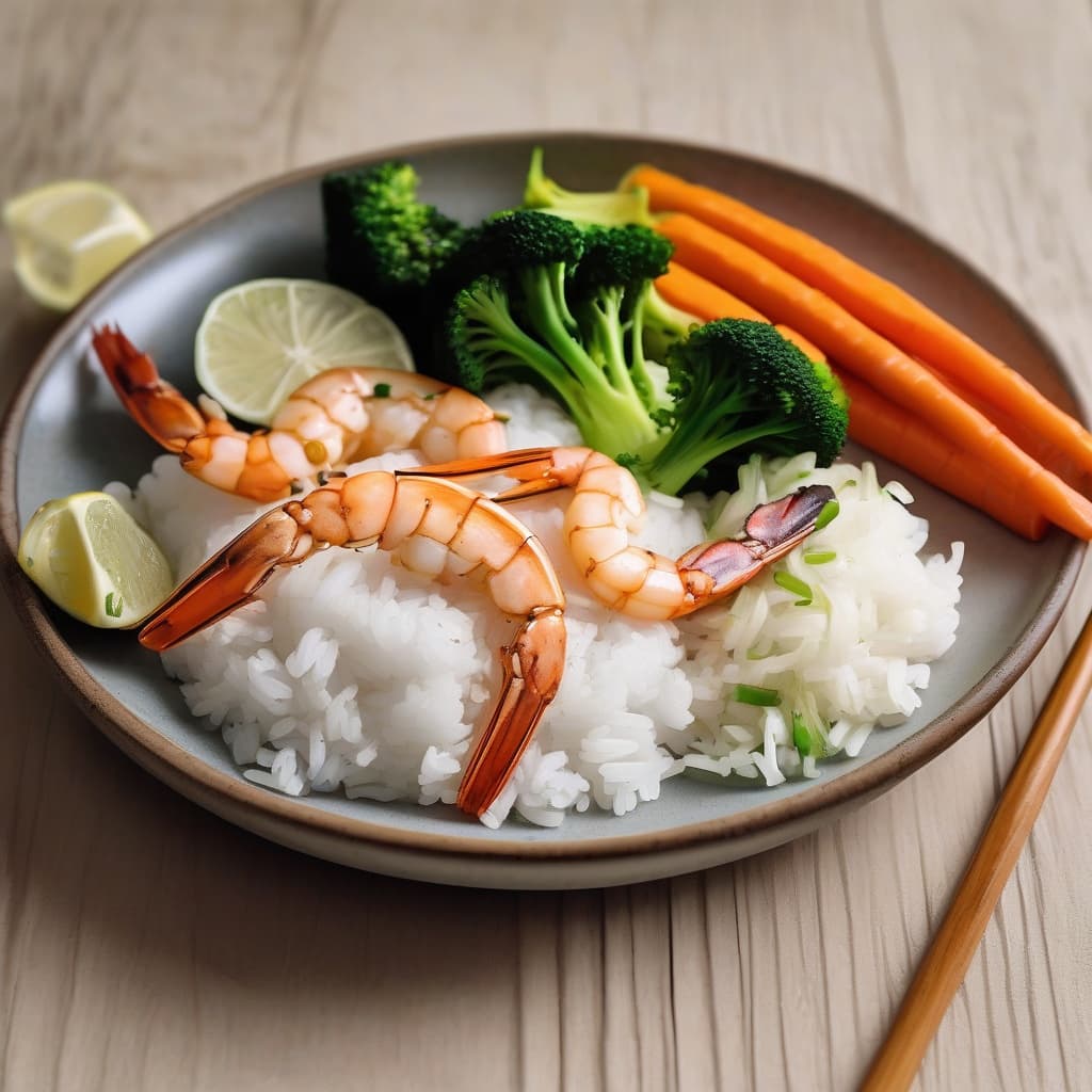 Grilled Lemongrass Prawn Rice